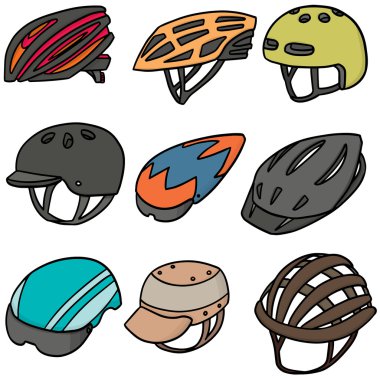 Bisiklet kask vektör kümesi