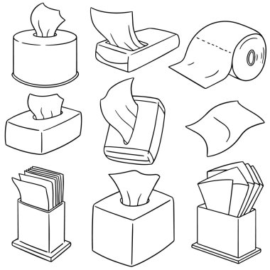 vector set of tissue paper clipart