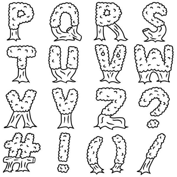 アルファベットのツリーのベクトルを設定 — ストックベクタ