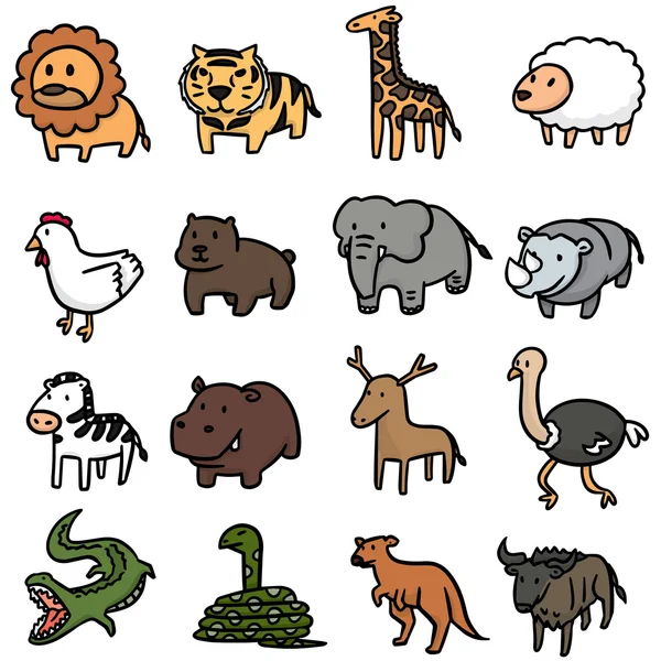 Jeu vectoriel d'animaux — Image vectorielle