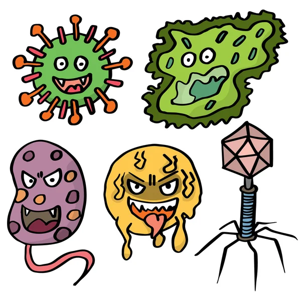 Bakteri ve virüs vektör kümesi — Stok Vektör