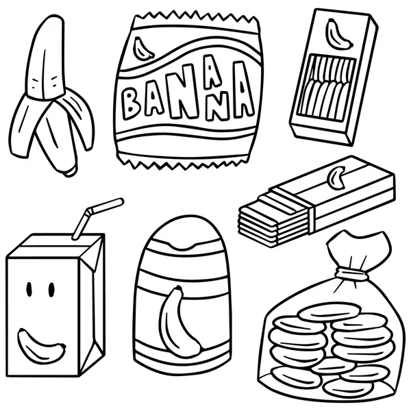 Wektor zestaw bananów produktu — Wektor stockowy