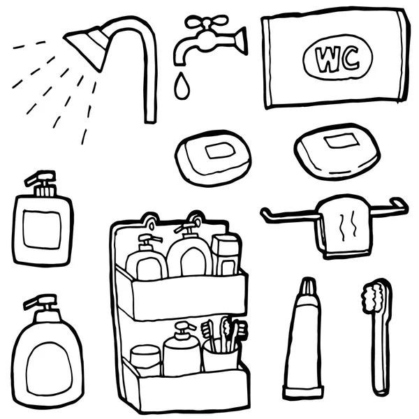 Vector set of bathroom equipment — Stock Vector