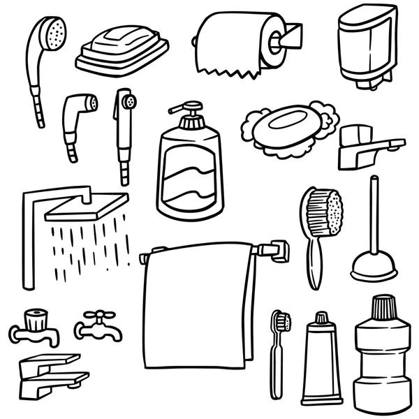 banyo ekipmanları vektör kümesi