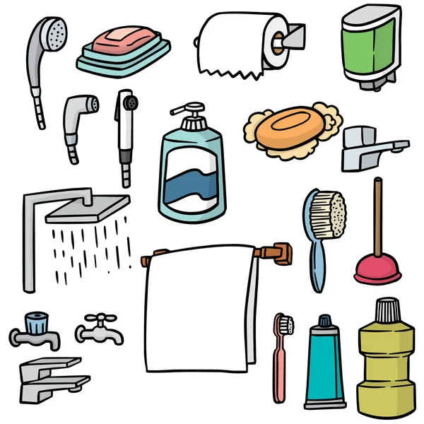 Vector set of bathroom equipment — Stock Vector