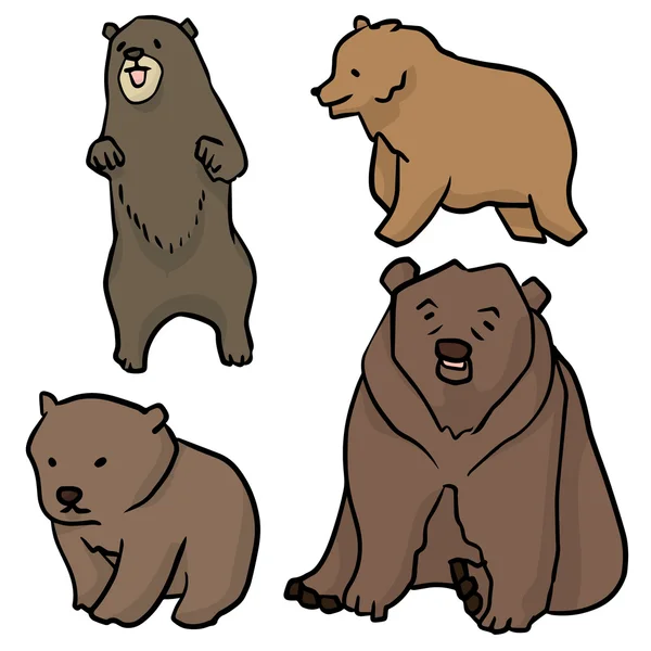 Conjunto vetorial de urso —  Vetores de Stock
