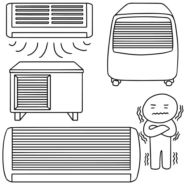 Ensemble vectoriel de climatiseur — Image vectorielle