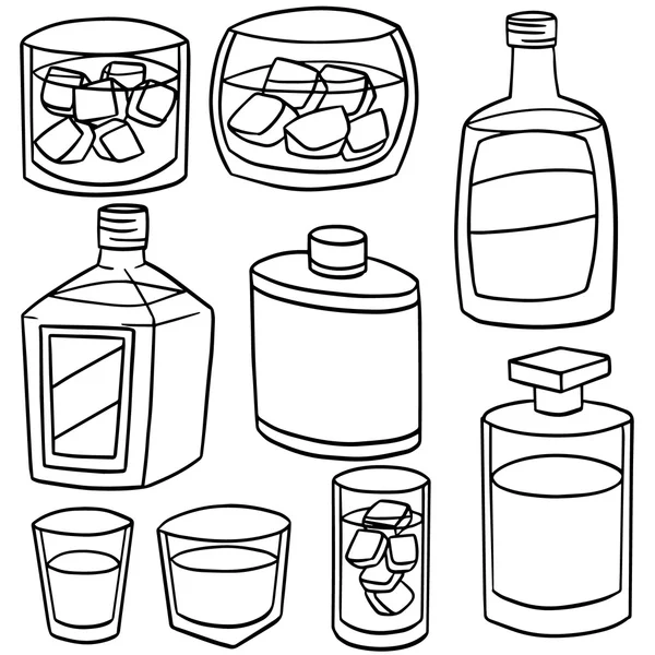 ウイスキーのベクトルを設定 — ストックベクタ