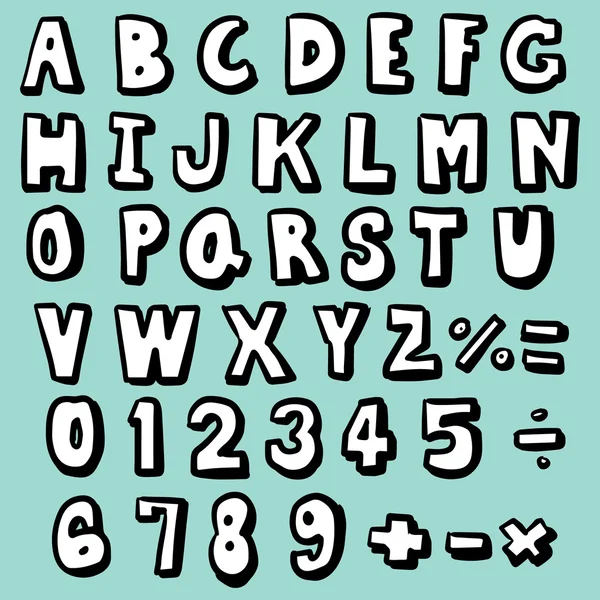 Векторний набір алфавіту і числа — стоковий вектор