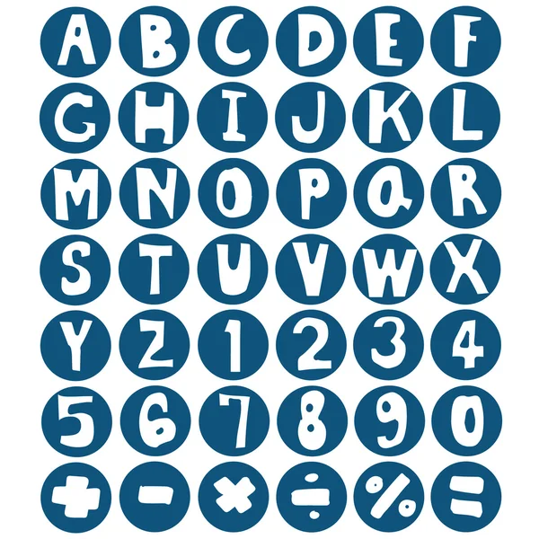 Vector set of alphabet and number — Stock Vector