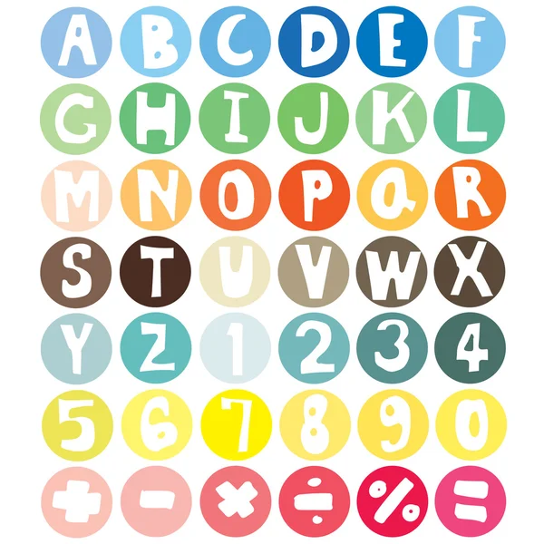 Vector set of alphabet and number — Stock Vector