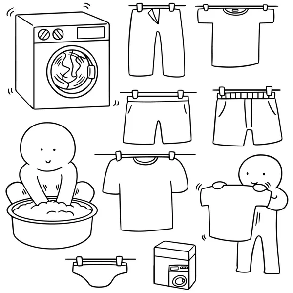 洗濯のベクトルを設定 — ストックベクタ