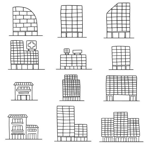 건물의 벡터 세트 — 스톡 벡터