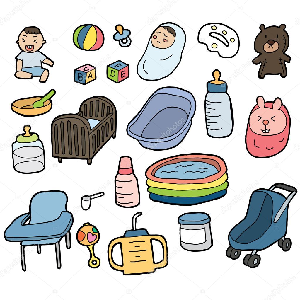 Vector set of baby accessories Stock Vector Image by © #107416506 Vector set of baby accessories Stock Vector Image by © #107416506