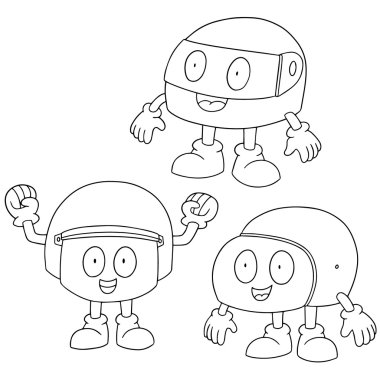 kask karikatür vektör kümesi