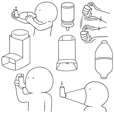 vektör set inhalasyon tıp