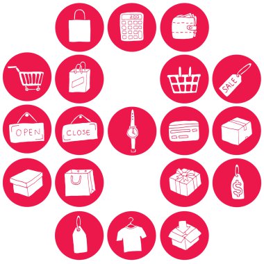 vektör set simgesi alışveriş