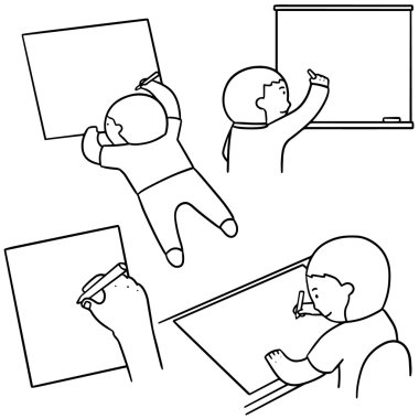 Çocuk çizim vektör kümesi