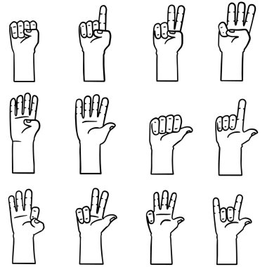 çizgi film el vektör kümesi