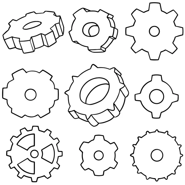 Ensemble vectoriel d'engrenages — Image vectorielle