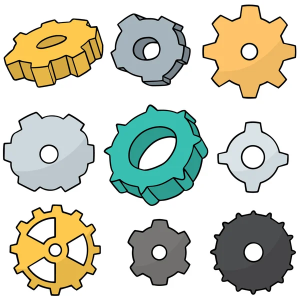 Vector set of gear — Stock Vector