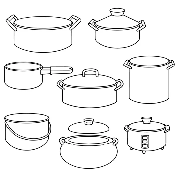 向量集的锅 — 图库矢量图片