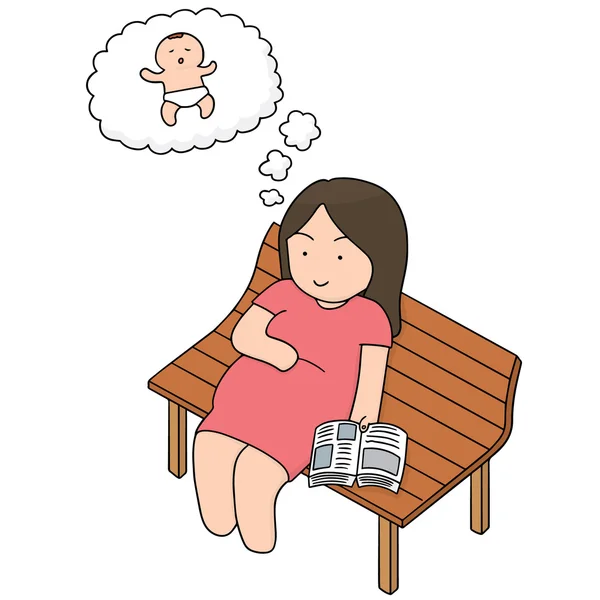 Ensemble vectoriel de femme enceinte — Image vectorielle
