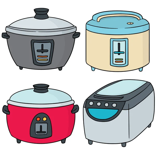 Vector set of rice cooker — Stock Vector