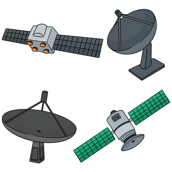 Векторный набор спутника — стоковый вектор