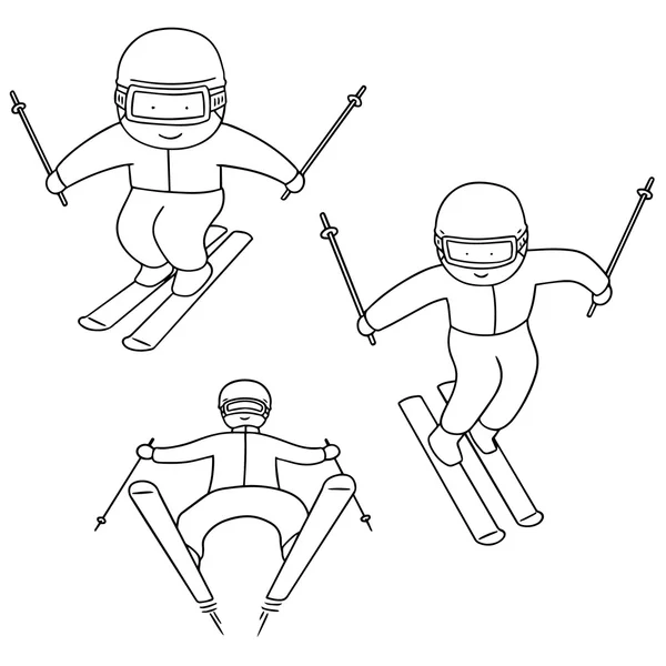 Vector set skiën — Stockvector