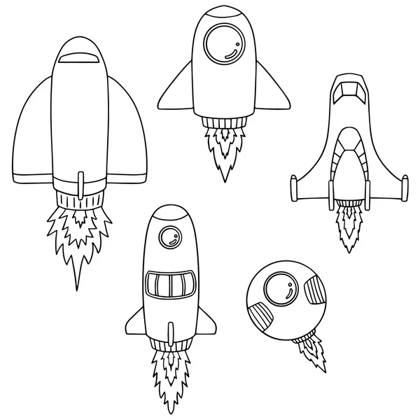 Vector set of space ship — Stock Vector