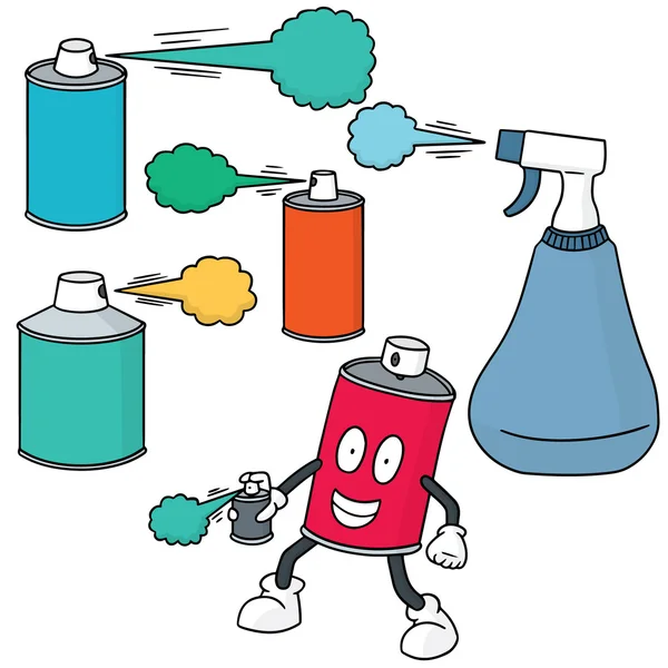 Vector conjunto de lata de pulverización y botella — Archivo Imágenes Vectoriales