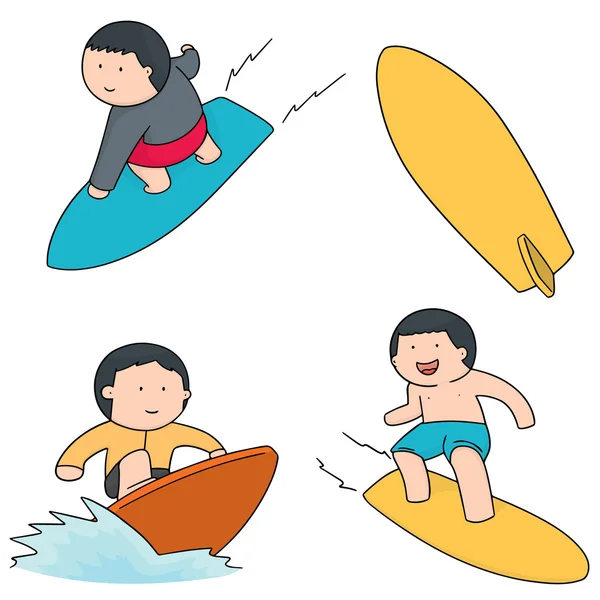 Vector conjunto de surfista — Archivo Imágenes Vectoriales