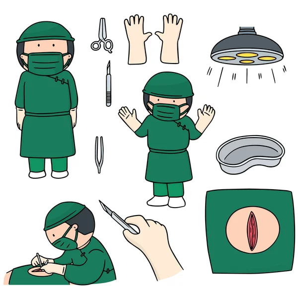 Векторний набір хірурга — стоковий вектор