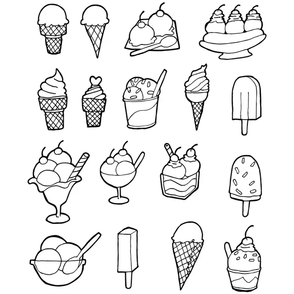 Векторный набор мороженого — стоковый вектор