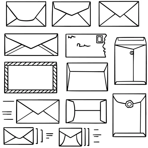 Векторний набір конвертів — стоковий вектор