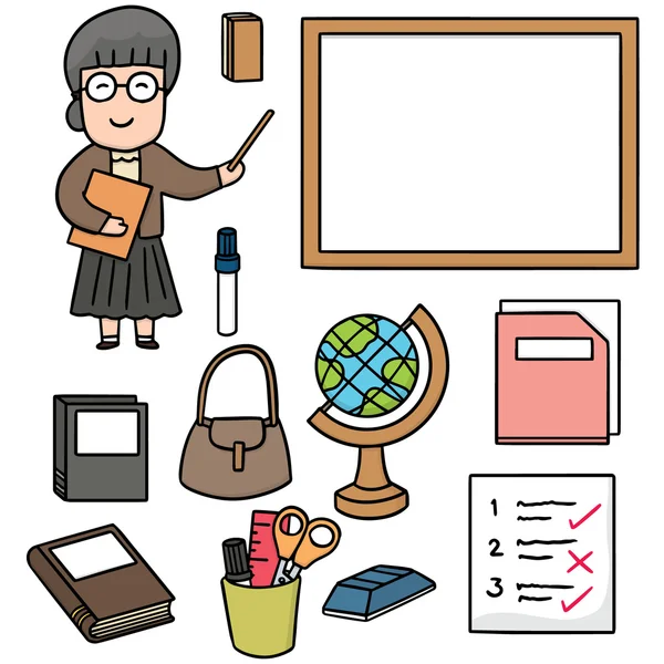 Vector set of teacher — Stock Vector