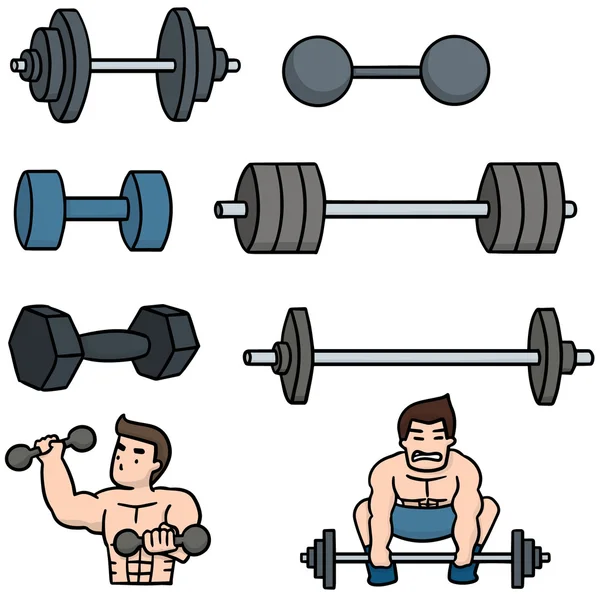 Vector set of weightlifter — Stock Vector