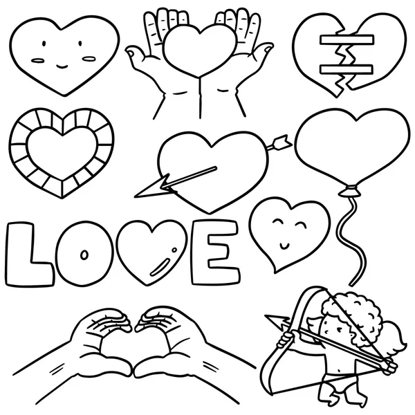 Vector set of heart — Stock Vector