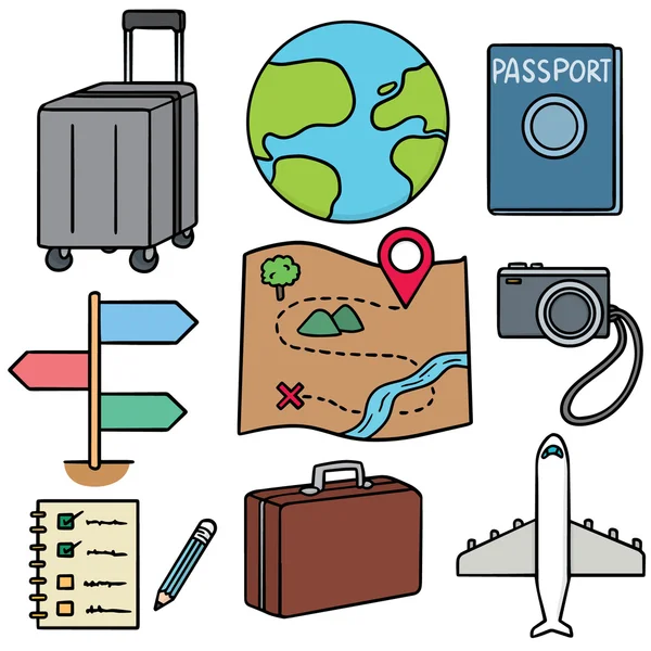 Vector set of travel icon — Stock Vector
