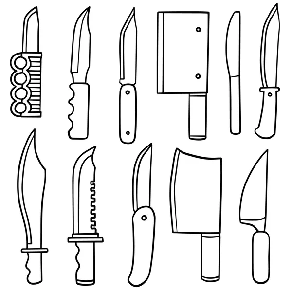 Wektor zestaw noży — Wektor stockowy