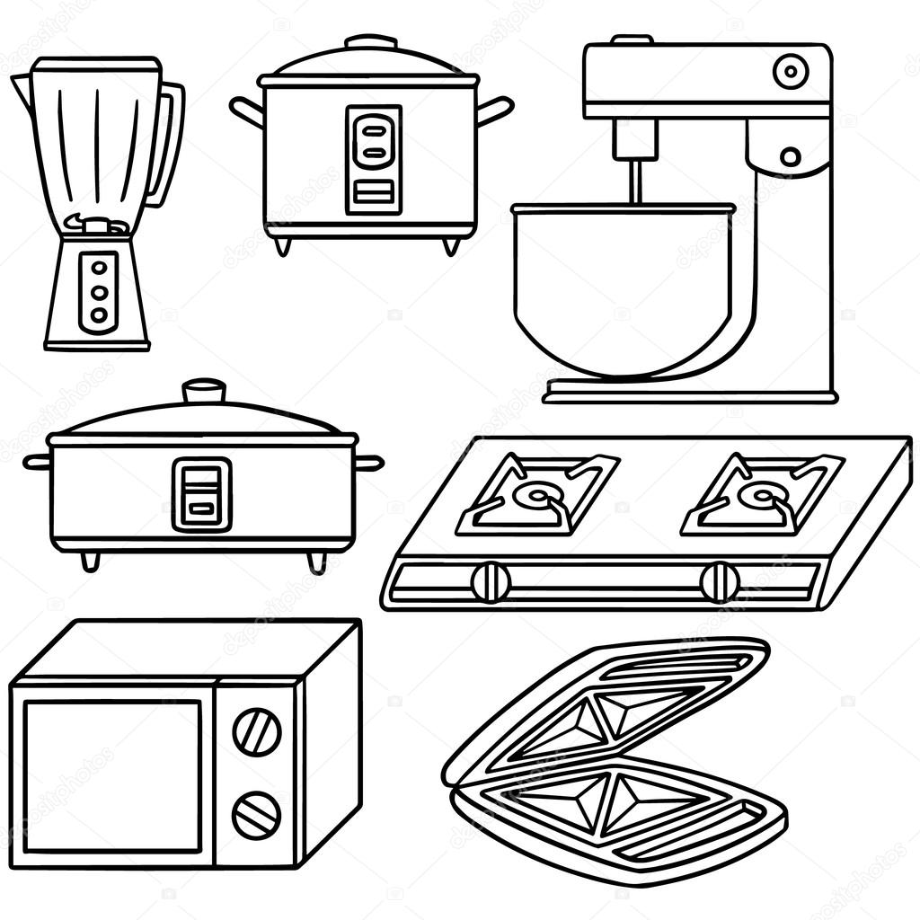 Vector Set Of Kitchen Appliances Stock Vector Set Of Kitchen Appliances Stock