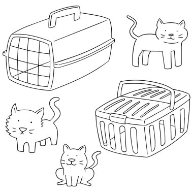vector set of cat carrier
