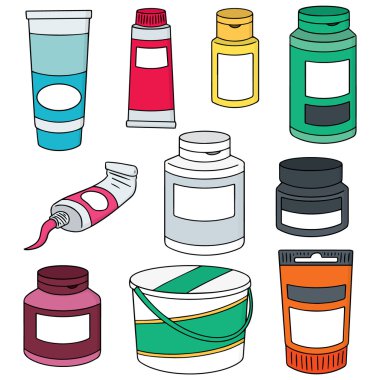 vector set of color container