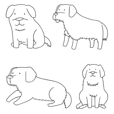 vektör set köpek, golden retriever