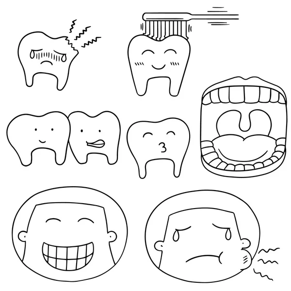 Vector set of teeth — Stock Vector