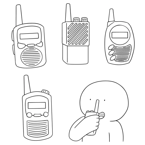 Vector set walkie talkie — Stockvector