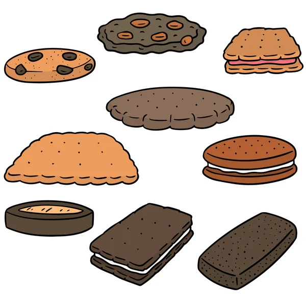 Vektor uppsättning kakor och kex — Stock vektor