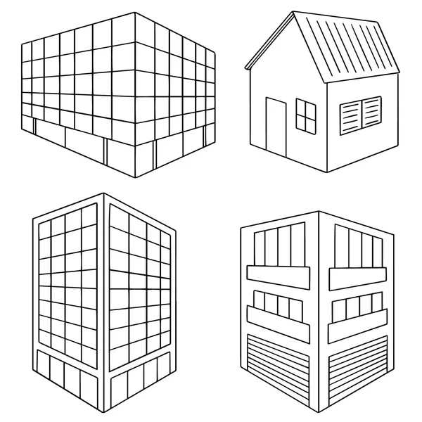 Ensemble vectoriel de bâtiment — Image vectorielle