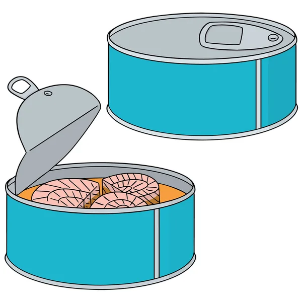 Conjunto de vectores de pescado enlatado — Archivo Imágenes Vectoriales